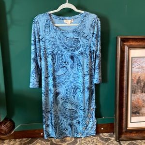 Michael Kors Heritage blue ladies 1/4 sleeve dress. Size M. NWT.